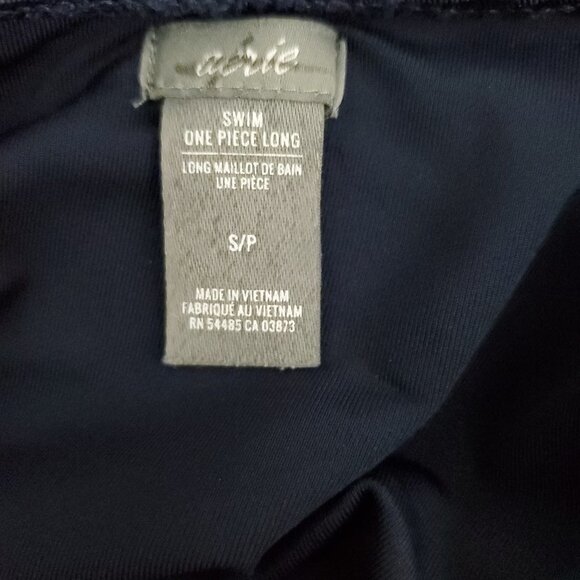 Aerie Navy Eyelet Mesh Crisscross Back One-Piece Swimsuit - Picture 2 of 7